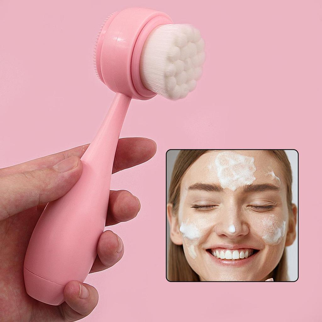 Dual-Sided Silicone Face Wash Brush for Deep Cleansing and Gentle Massage