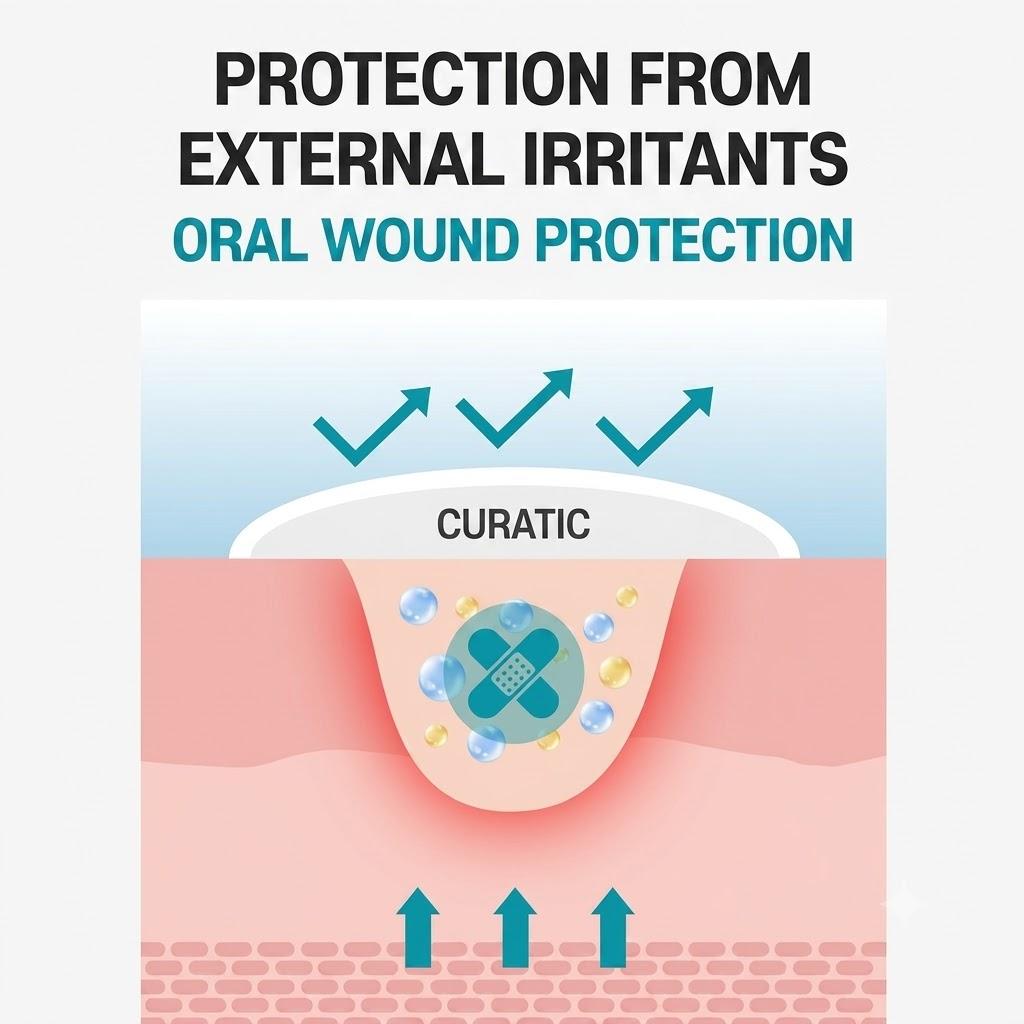 Parche protector de heridas bucales Curatic (1 Unidad - 10 parches, 12 mm)