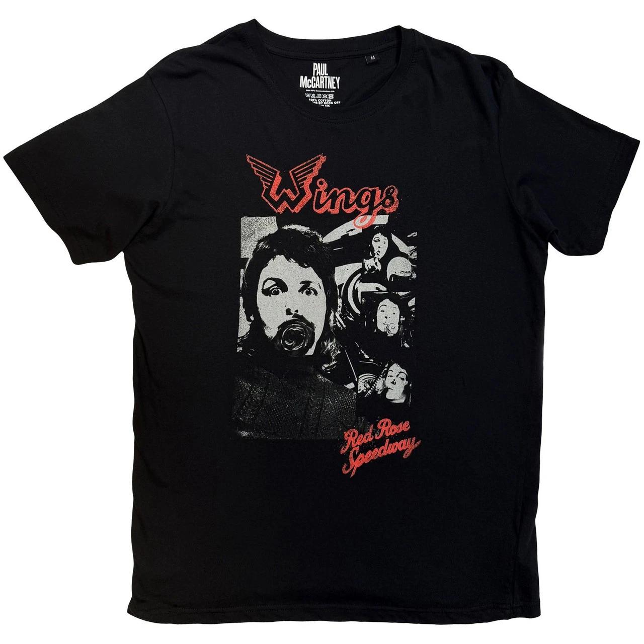 Paul McCartney Wings Collage Official Mens Unisex T-Shirt XL