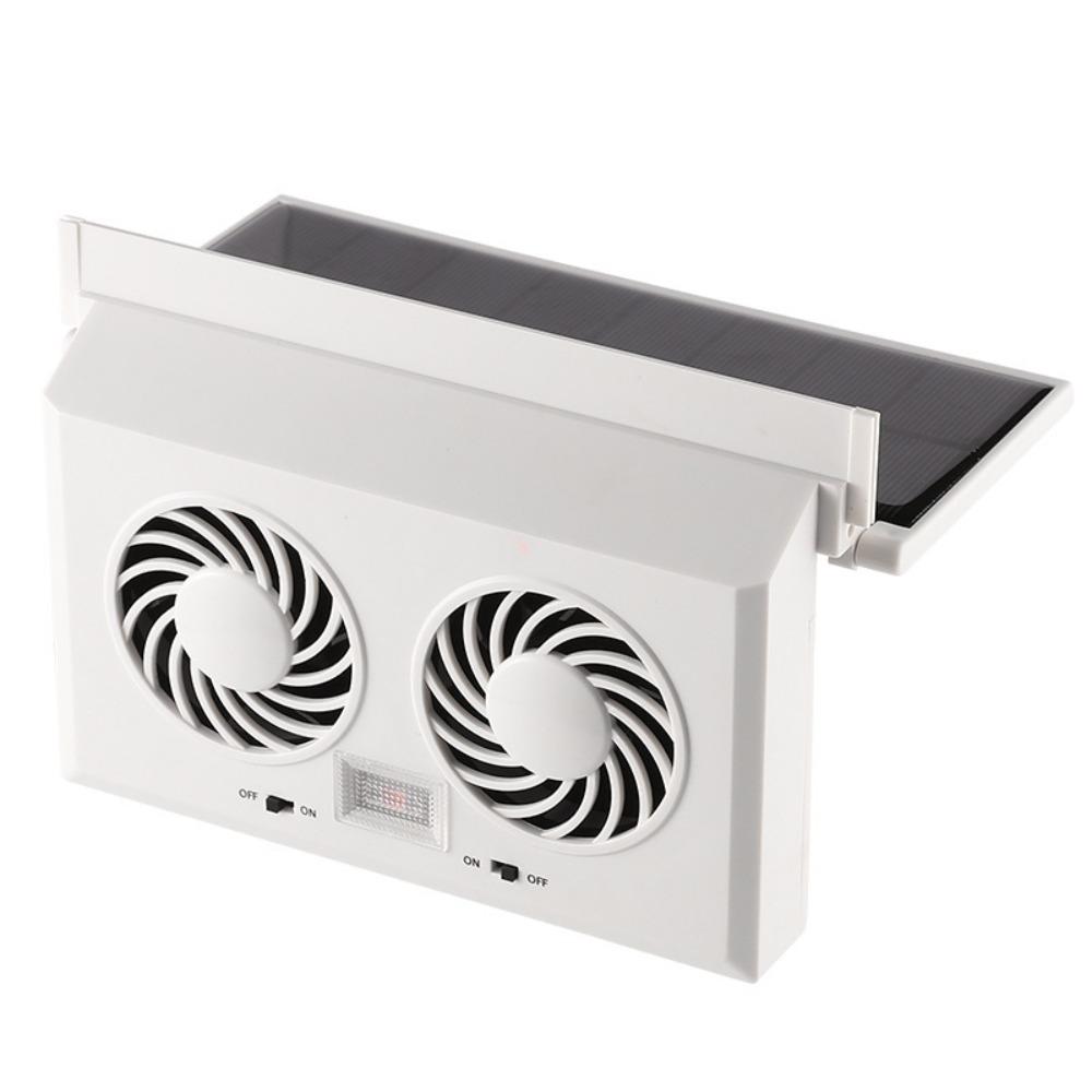 Dual Head Dual Head Exhaust Fan Solar Powered Solar Ventilation Fan  Vehicle Air Circulation белый