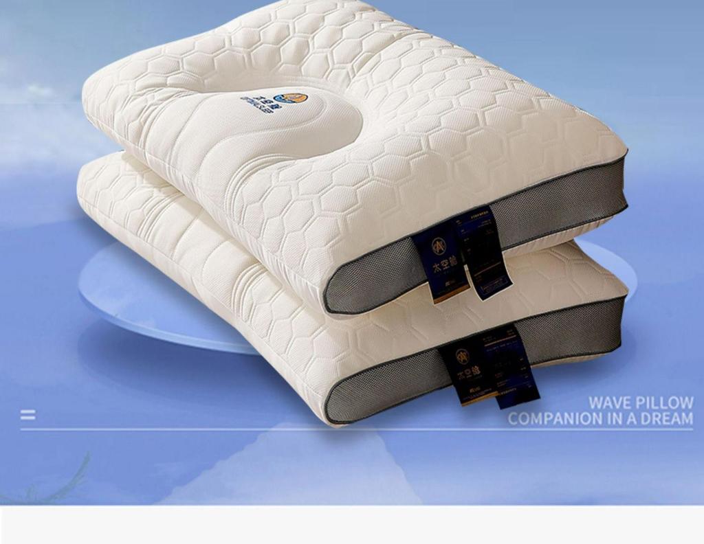 Poduszka lateksowa na szyję dla dorosłych, para - niespłaszczająca, rdzeń z włókna 45x70 cm, do domu