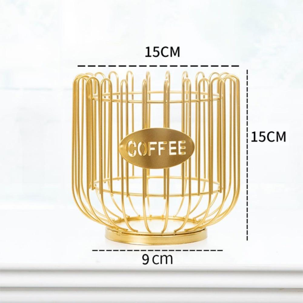Iron Coffee Capsule Storage Basket Large Capacity Household Coffee Pod Holder Irregular Shape Coffee Creamer Container