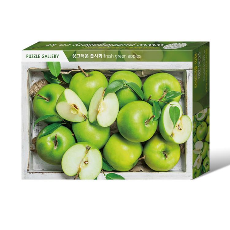 1000 piece jigsaw puzzle - fresh green apple, popular Korean puzzle
