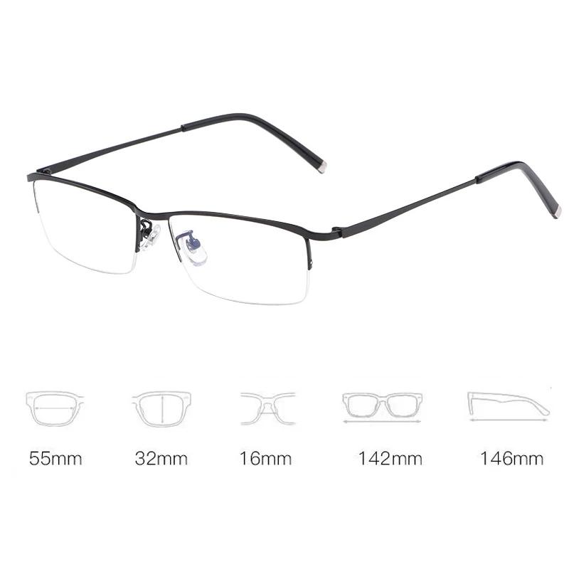 Men Women New Myopia Glasses Semi-metal Frame Student Myopia Glasses Fashion Unisex Business Finishing Optical Glasses
