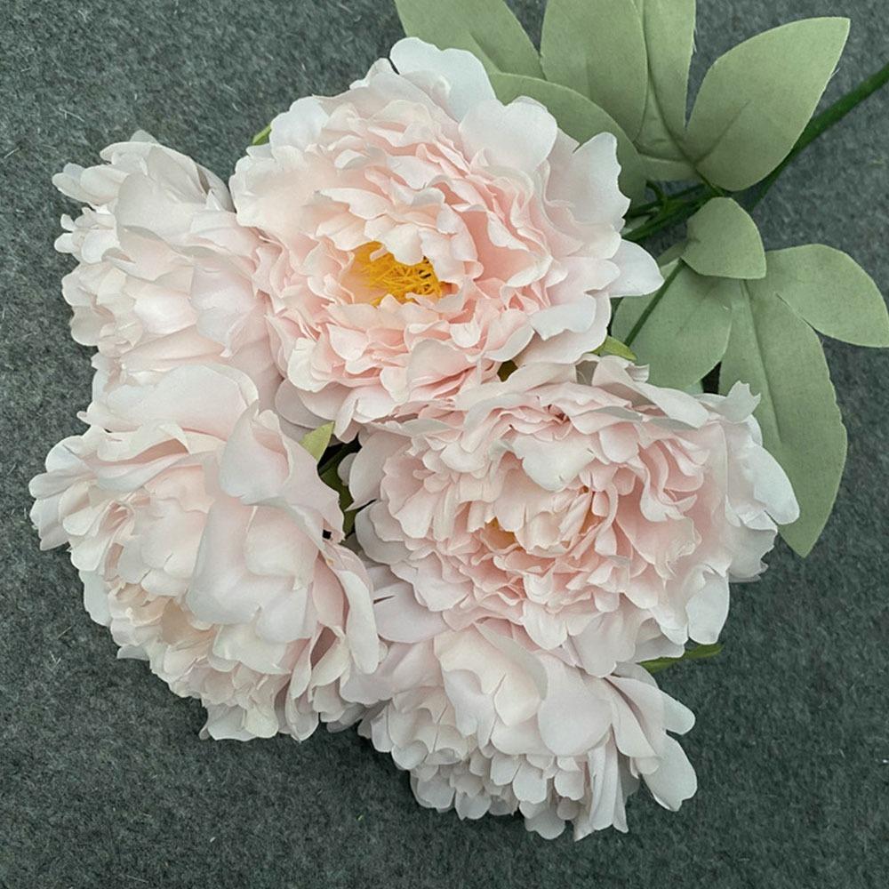 

Silk Petals Artificial Flower Peony 5 Forks 5 Heads Faux Flower Bog Peony Bridal Bouquets рожевий