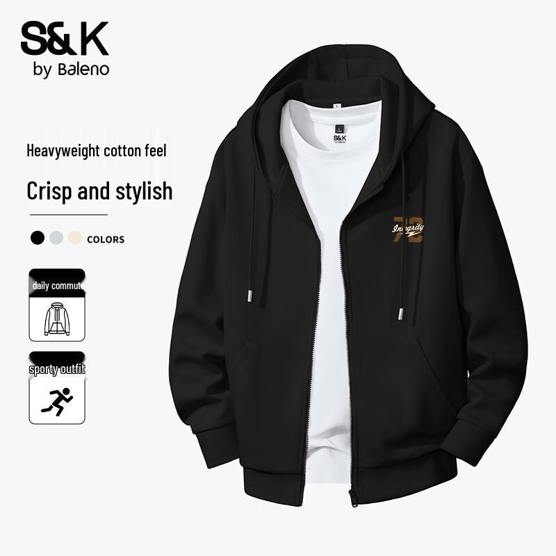 Baleno Men's S&K Series Hooded Zip-Up Sweatshirt Jacket