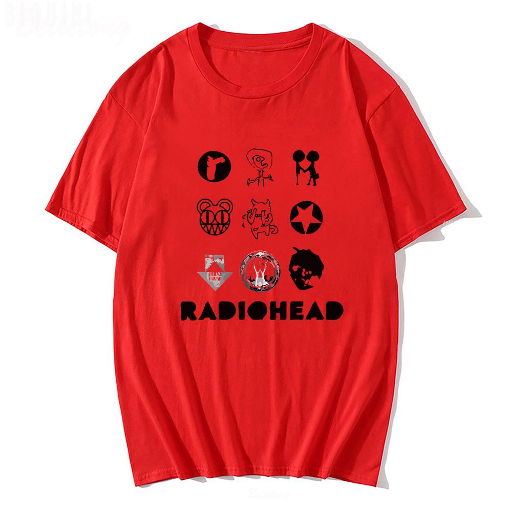 

Radiohead Classic T Shirt Unisex and Women Cotton Fans Band Rock Boy Print Loose Japan Station Tops Music Tees Male Tops 4XL