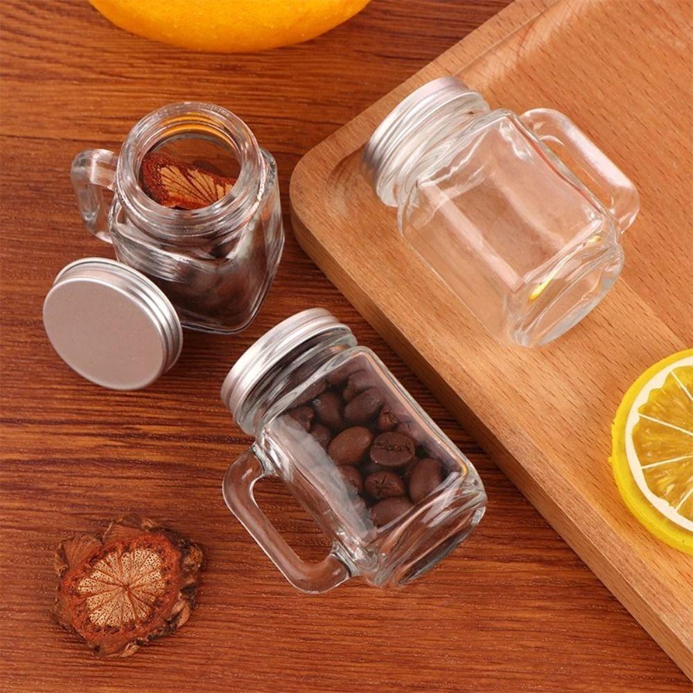 5Pcs Cute Sealed Glass Bottle 35ml Coffee Concentrate Bottle Storage Tank Mini Mason Jar  Coffee