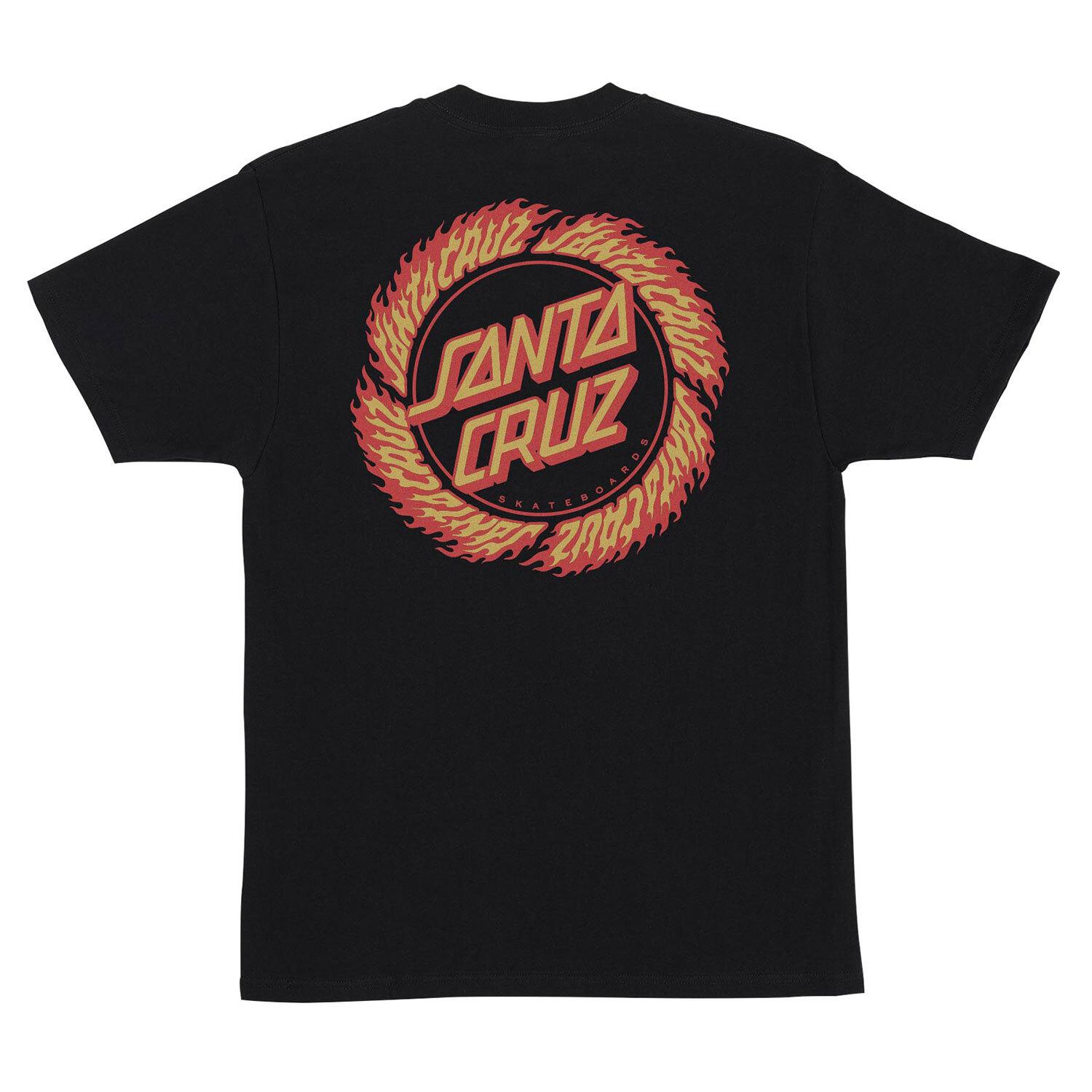 New Santa Cruz Skateboards Shirt Flame Ringed Dot Black XXXL