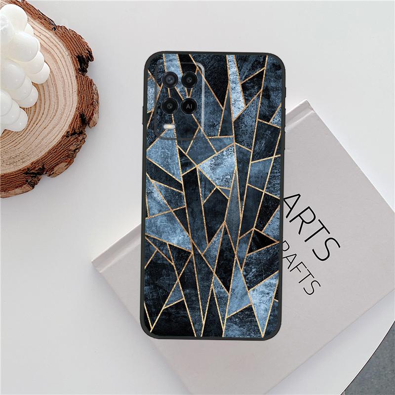 Marble Geometric Art Case For Oppo A96 A58 A18 A38 A78 A98 A17 A77 A80 A40 A60 A16 A76 A74 A94 A54 A15 A57S Cover