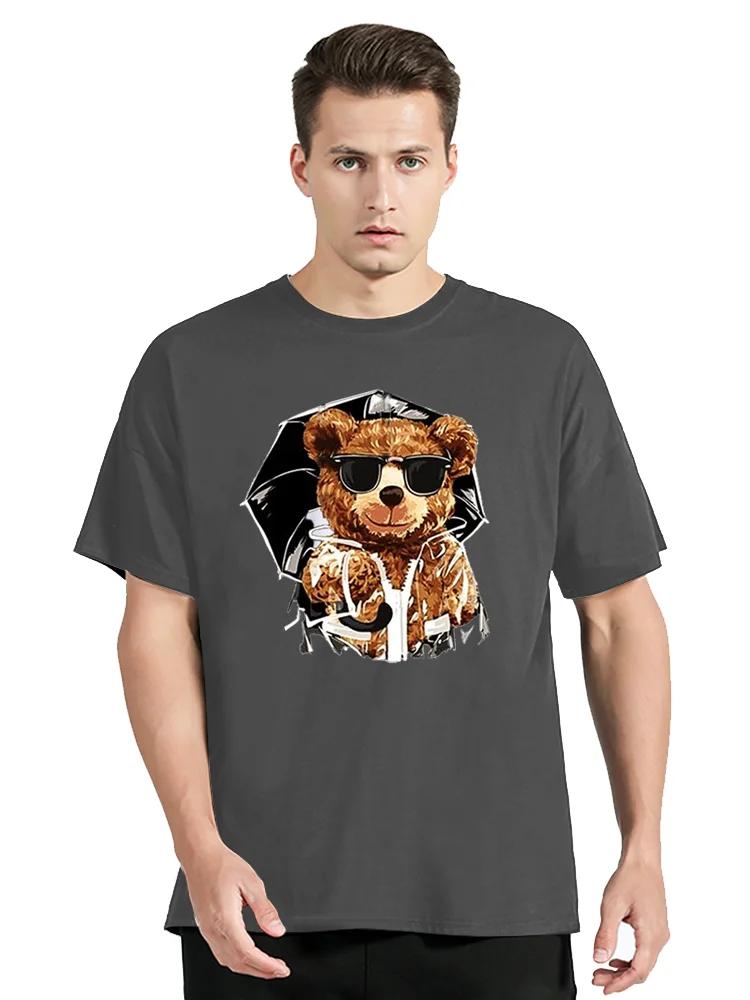 Funny Bears Print T-shirt Clothes Trendy Cozy Sweatshirt Casual Tshirt Cotton Clothing Oversized Tees Tops Unisex