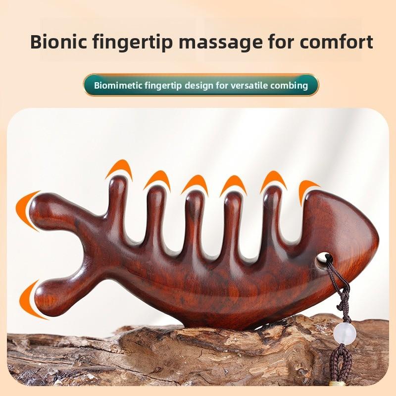 Natural rosewood massage comb - sandalwood wide tooth comb - massage comb