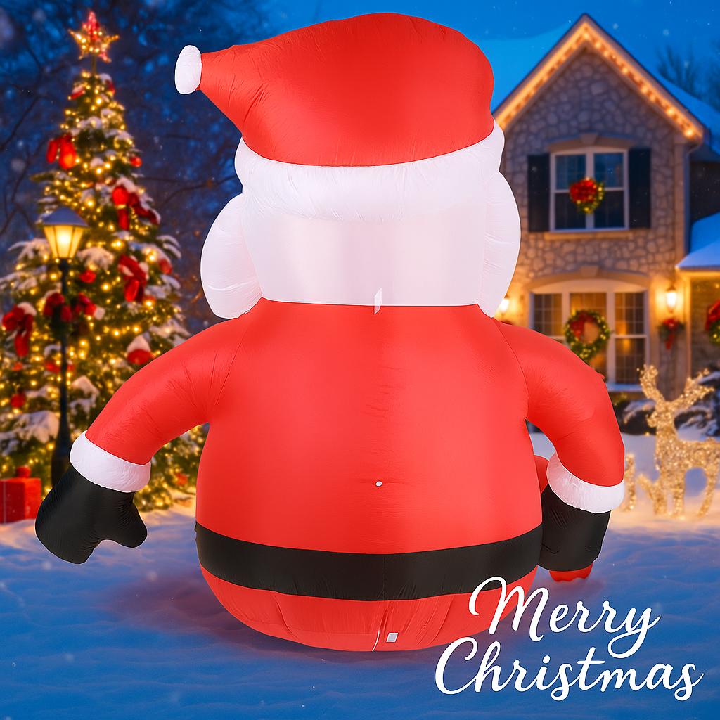 5.91FT With LED Light Inflatable Santa Claus Gift Box Toy Xmas Yard Decor Ornaments Home Decor Supplies Christmas Holiday Gift