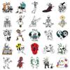 50-Piece Waterproof Skull Art Stickers for Luggage, Skateboards, Laptops, and Water Bottles.