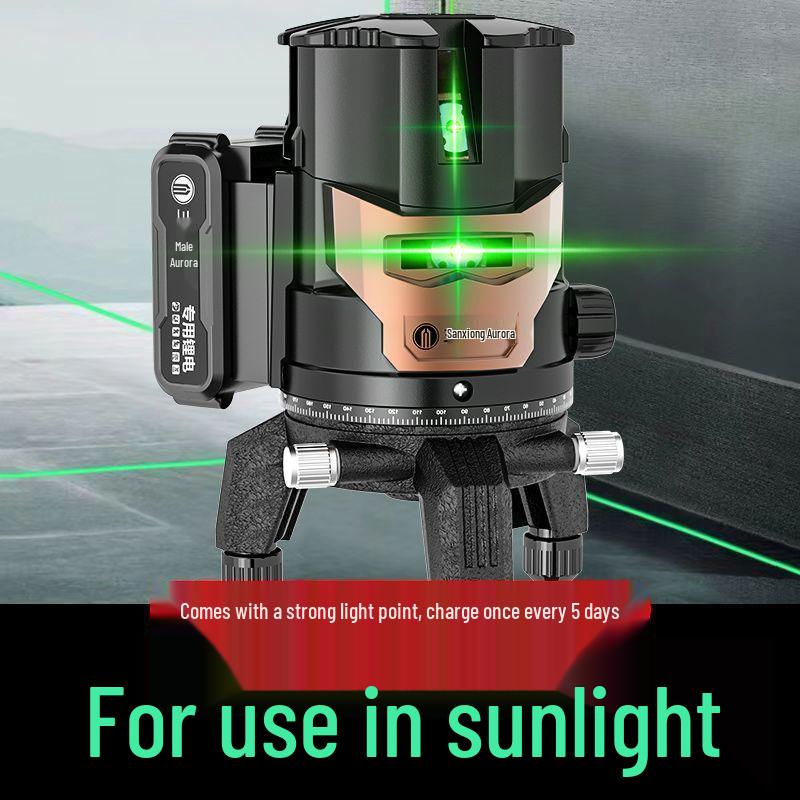 Imported High-Precision Green Infrared Laser Level—2/3/5 Lines, Strong Light, 360° Outdoor, 2024 Model