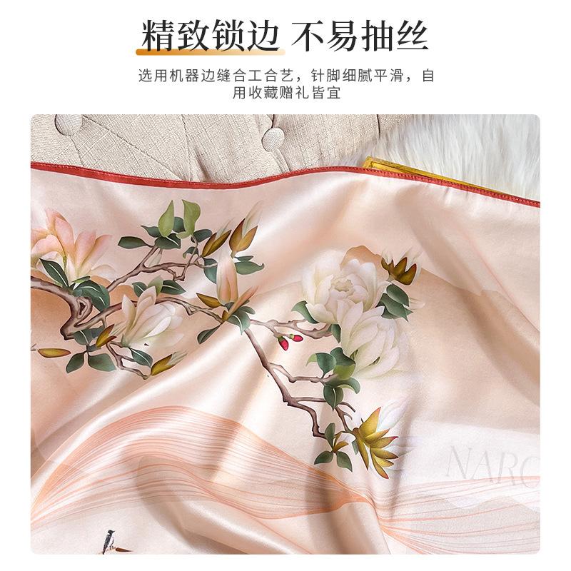 100% Real Silk Scarf Women Square Shawls Wraps Foulard Scarves Pashmina Neckerchief Female Hijab Bandana Bufanda Poncho Kerchief