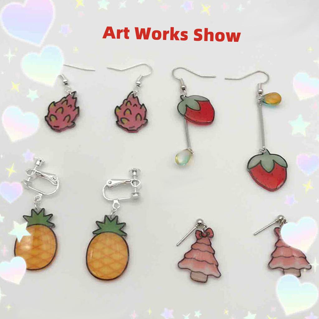 50 Sheets Shrink Films Kit Shrinky Art Film Paper Heat-Shrink Sheets Shrink Art Paper for DIY Craft Ornaments Pendants Earrings