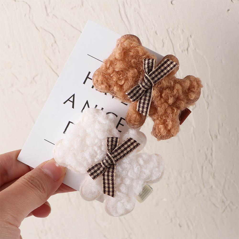 Girl Headdress Cartoon Plush Bear Hairpin Women Hair Clips Hair Accessories Korean Style Barrettes