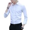 Men's Slim Fit Long Sleeve White Shirt - Stylish Formal Autumn Trend