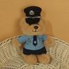 Traffic Police Officer Bear Doll Cute Doll Police Car Keychain Plush Toy Schoolbag Pendant Small Pendant Puppet