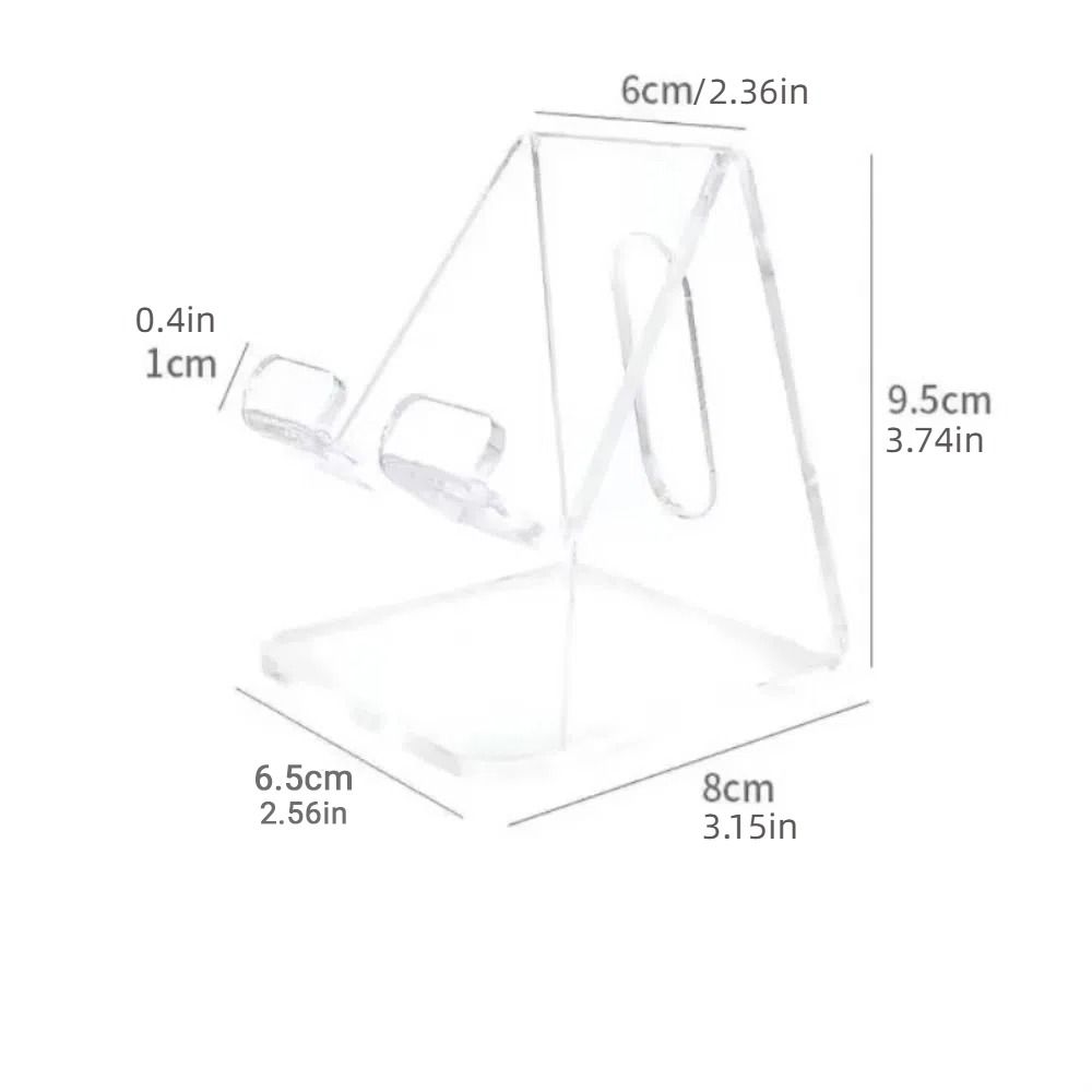 2Pcs Acrylic Lazy Phone Stand Clear Rack Smartphone Bracket Simple Cell Phone Holder for Desktop