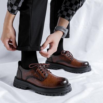 Italian Oxford Shoes for Men Lace Up Oxfords Designer Men Leather Dress Shoes Round Toe Men's Party Formal Classic Derbies Shoes