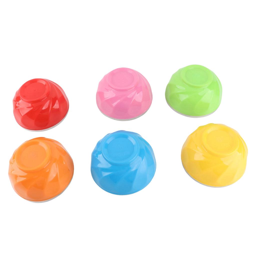 6Pcs Set Color Stainless Steel Bowl Heat Insulation Salad Noodles Bowl for Home Kitchen(13cm S )