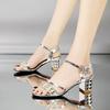 Women's Sandals Pearl High Heels Rhinestones Ladies Shoes New Breathable Fashion Vintage Vip Wholesale Asian Size The Best Shoe