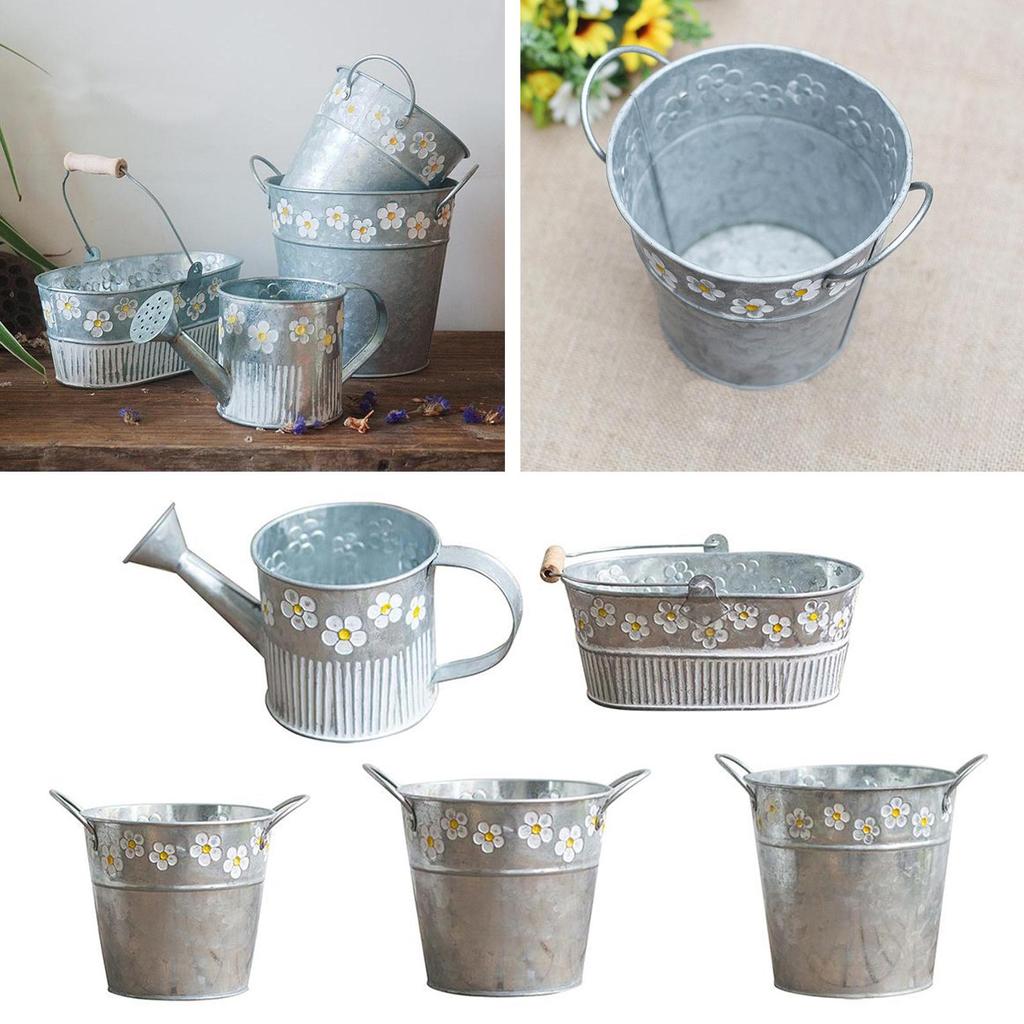 Basket Bucket Planters Pot, Storage Bucket, Rust Protection Basket Metal Pot