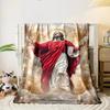 Jesus Cloud Halo Blanket  Printed Blanket for Living Room Bed Couch Lunch Break Soft Cozy Blanket for Friend's Festival Gift