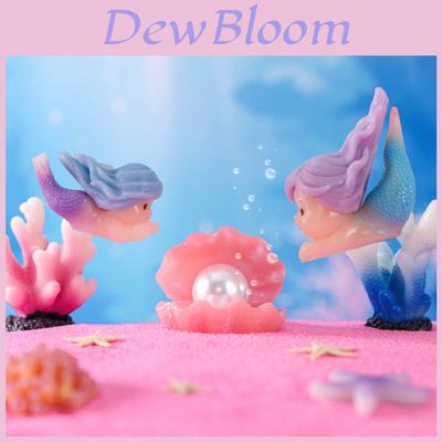 Charming Resin Coral Mermaid Figurine Adorable Aquarium Decor Miniature Ornament