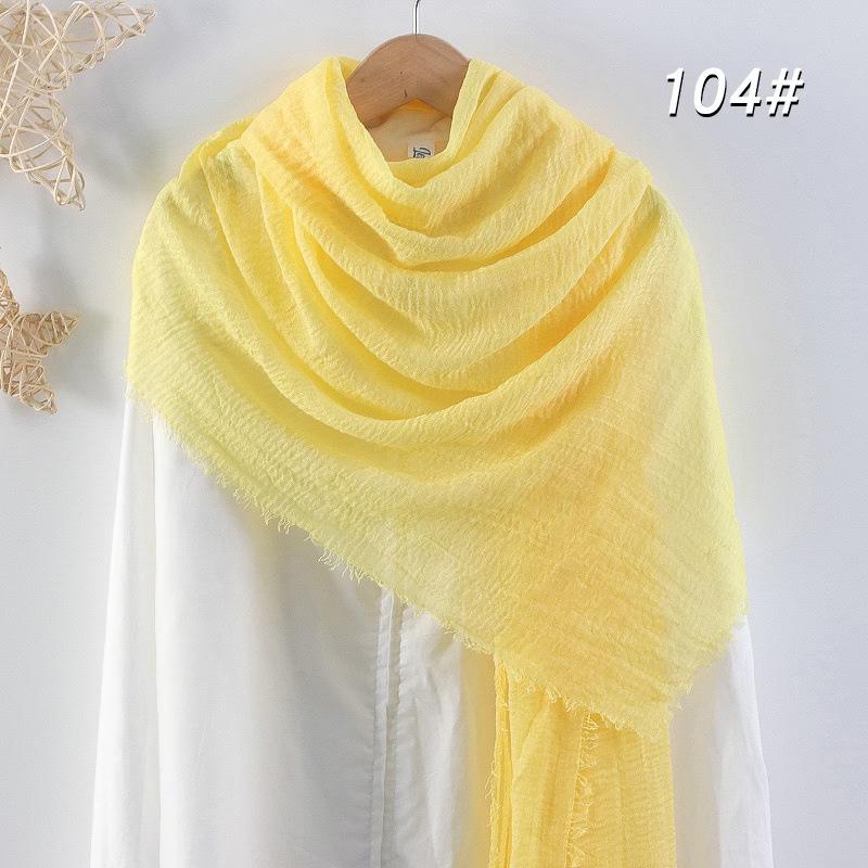 Sciarpa da donna in cotone lino seta - Per tutte le stagioni, colore unito, versatile foulard per testa e parasole
