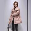 Fashion down jacket women's medium and long women's new product large lapel, thin, fashionable and versatile casual thickened coat