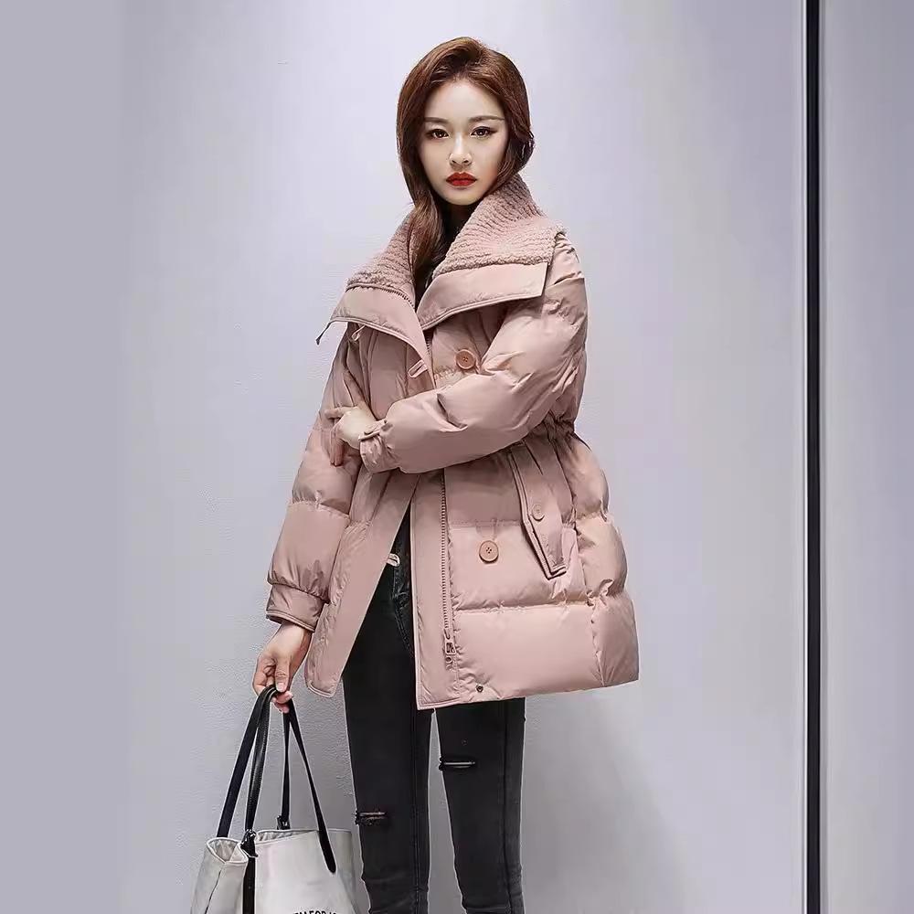 Fashion down jacket women's medium and long women's new product large lapel, thin, fashionable and versatile casual thickened coat