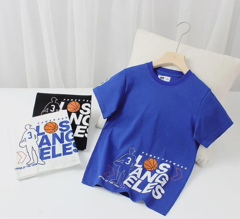 Children's Quick-Dry Cotton Basketball T-Shirts - Summer Short-Sleeve Tops for Boys