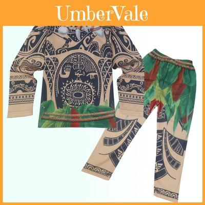 Moana Maui Kids Boy Tshirt And Pants Costume Set Perfect For Halloween And Cosplay