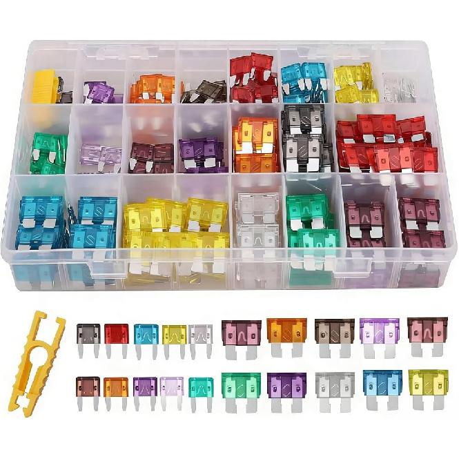 306PCS Car Fuse Assortment Kit, Standard and Mini and Micro Mix Vehicles Blade Fuses Kit Replacement, 2A 5A 7.5A 10A 15A 20A 25A 30A 35A, Universal