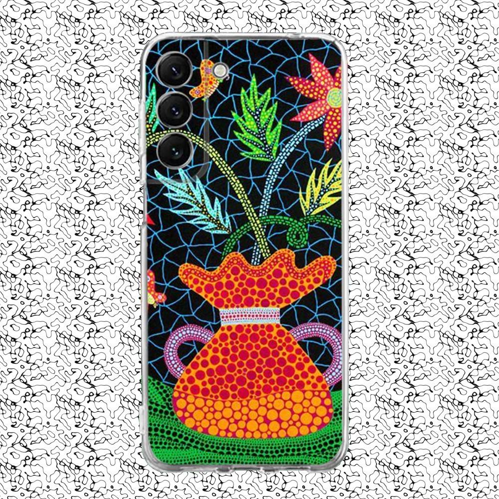 Y-yayoi K-Kusama Art Phone Case For Samsung S24,30,21,22,23,20 FE,lite,PIus,Ultra,5G,Note,9,10 Transparent Cover