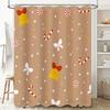 Elegant Christmas-Themed Bathroom Decor Shower Curtain With Candy Cane Design For Festive Holiday Season Home Decoration Accesso