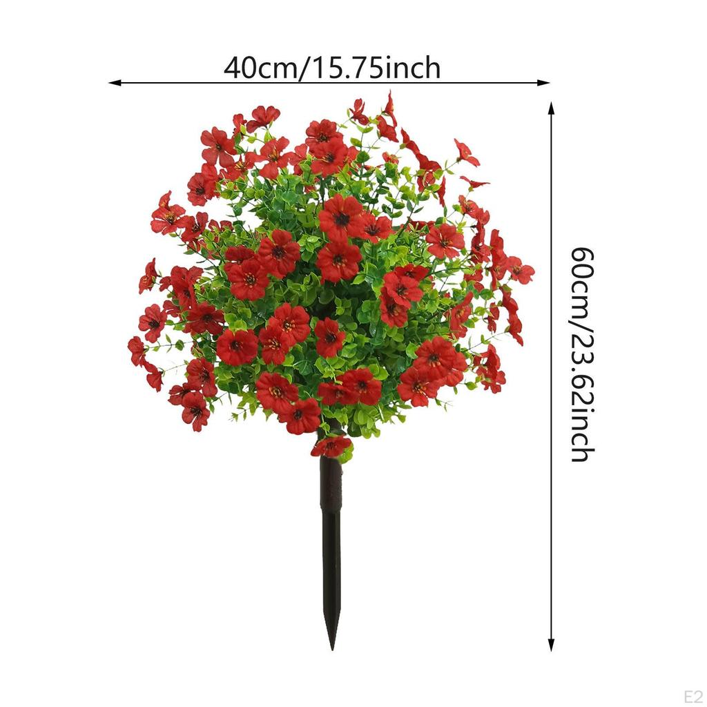 Artificial Flower Garden Stake Plant 24" Faux Greenery Shrubs for Outside Wedding