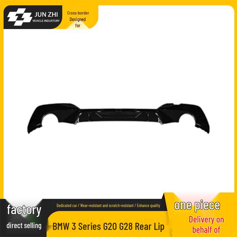 Compatible Rear Diffuser for 2019-2022 BMW 3 Series G20/G28, Round Hole Design, Gloss Black Finish