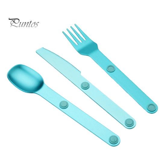 Sada magnetických náčiní Kovové příbory Potravinářské leštěný povrch BPA Free Venkovní cestovní Nůž Vidlička Lžíce Sada Camping Utensils