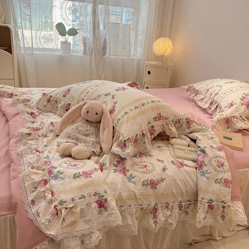 Summer Quilt   2024 New  Cotton Korean Ins Lace Fragmented Series  Air Condition Quilt High Quality Summer Blanket Set
