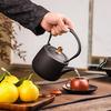 OULOVECO Cast Iron 1200ml Large Suitable for Direct Heat and Induction Includes 304 Stainless Steel Ideal for Tea Healthy and Gifting Teapot,