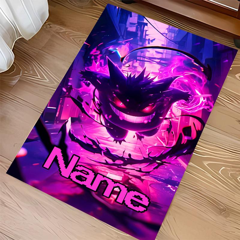Custom Personalization Pokémon Gengar Print Area Rug - Soft, Washable Non-Slip Indoor Mat,Living Room,Home&Office Decorative Rug