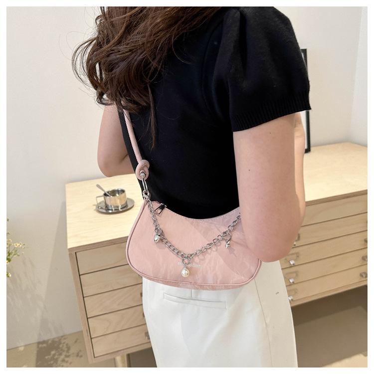 Chic Small Shoulder Bag for Women 2026 New Fashion Casual Crossbody Armpit Bag PU Leather Chain Purse KTB