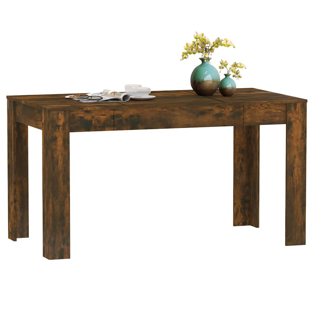 Dining Table Smoked Oak 140 x 74.5 x 76 cm Wood Based Panel
