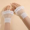 Stylish Sheer Wrist Cuffs Lace Pattern Detail Nails Photography Accessories Lightweight Fabric