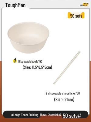 Einweg Reishülsen Schüssel & Essstäbchen Set