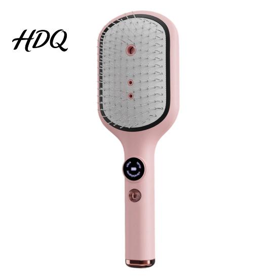 Hair Smoothing Spray Brush Electric Massage Brush, USB Rechargeable Misting Air Cushion розовый